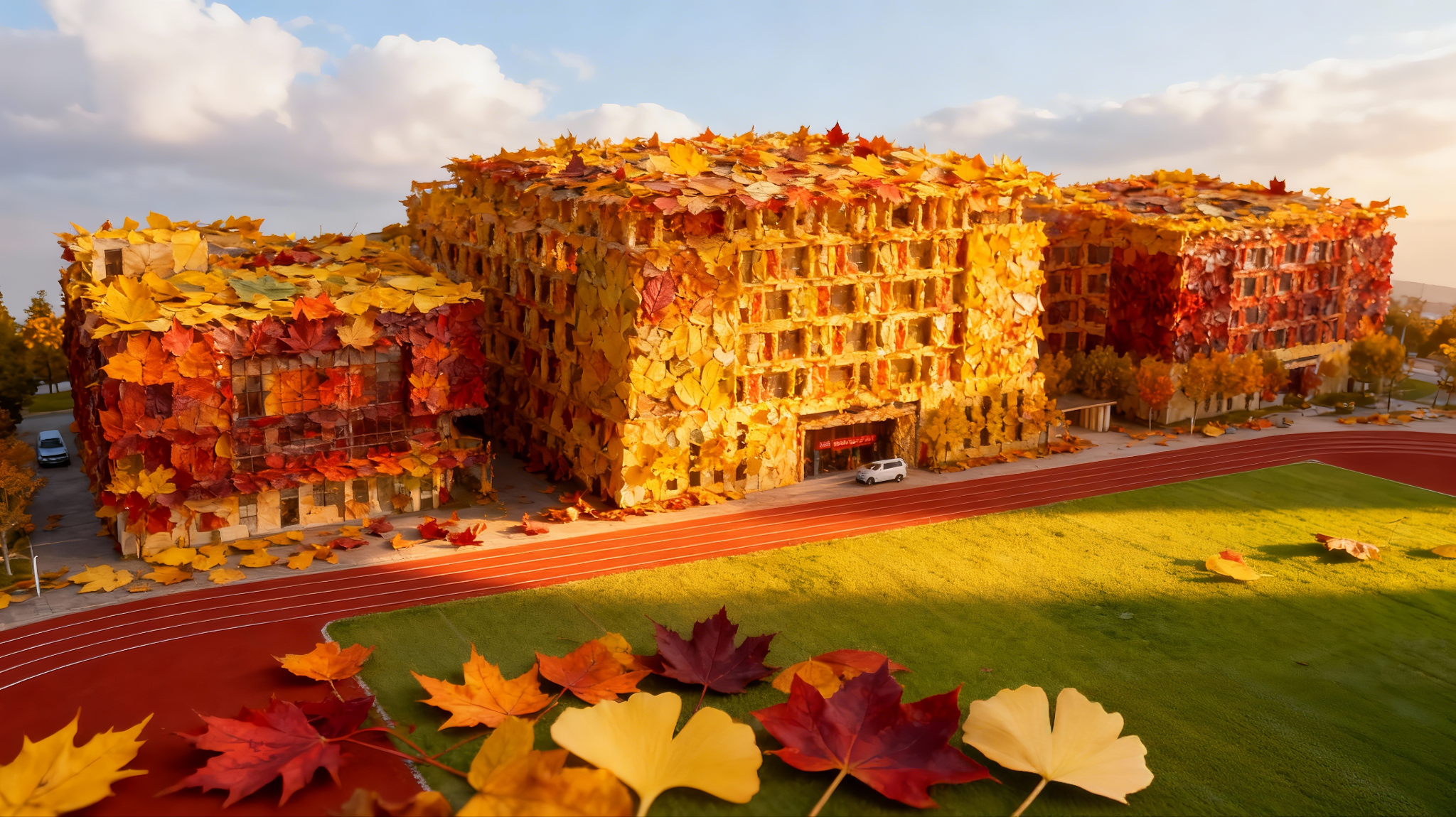AI校园秋景